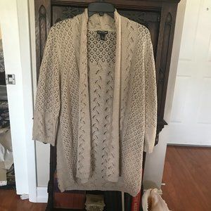 LAUREN MICHELLE  TAN OPEN KNIT LONG SLEEVE CARDIGAN XL
